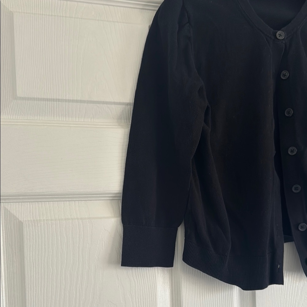 Black Button-Up Cardigan - Picture 3 of 4